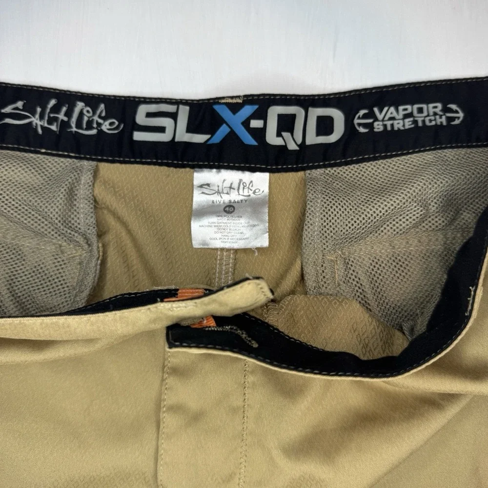Salt Life La Vida Shorts Men's 40 Khaki Cargo Vapor Stretch Tan Outdoor Tactical